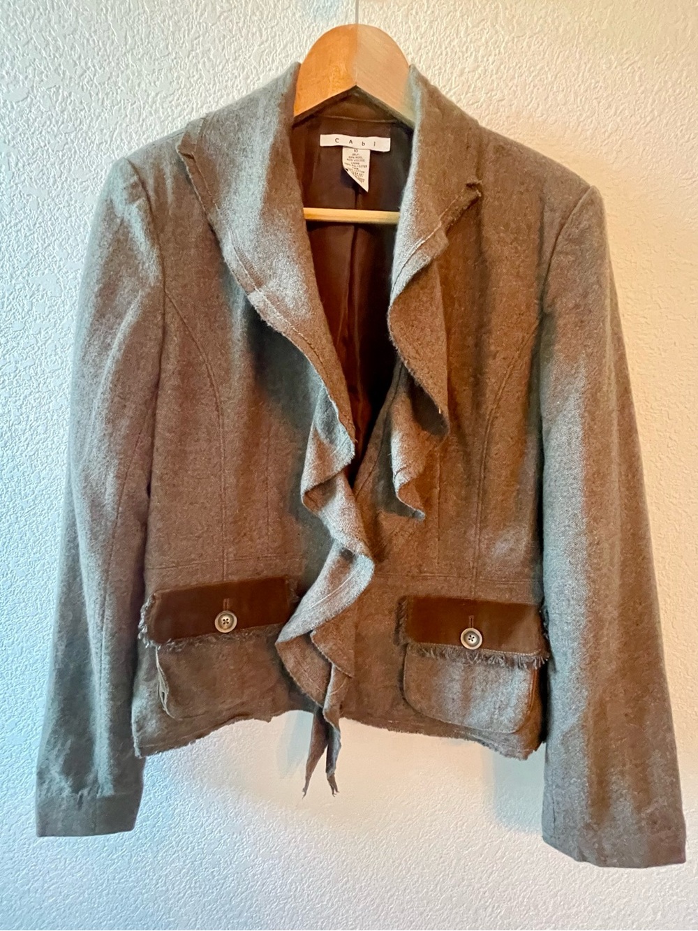 CAbi Women's Ruffled Wool Blend Jacket i